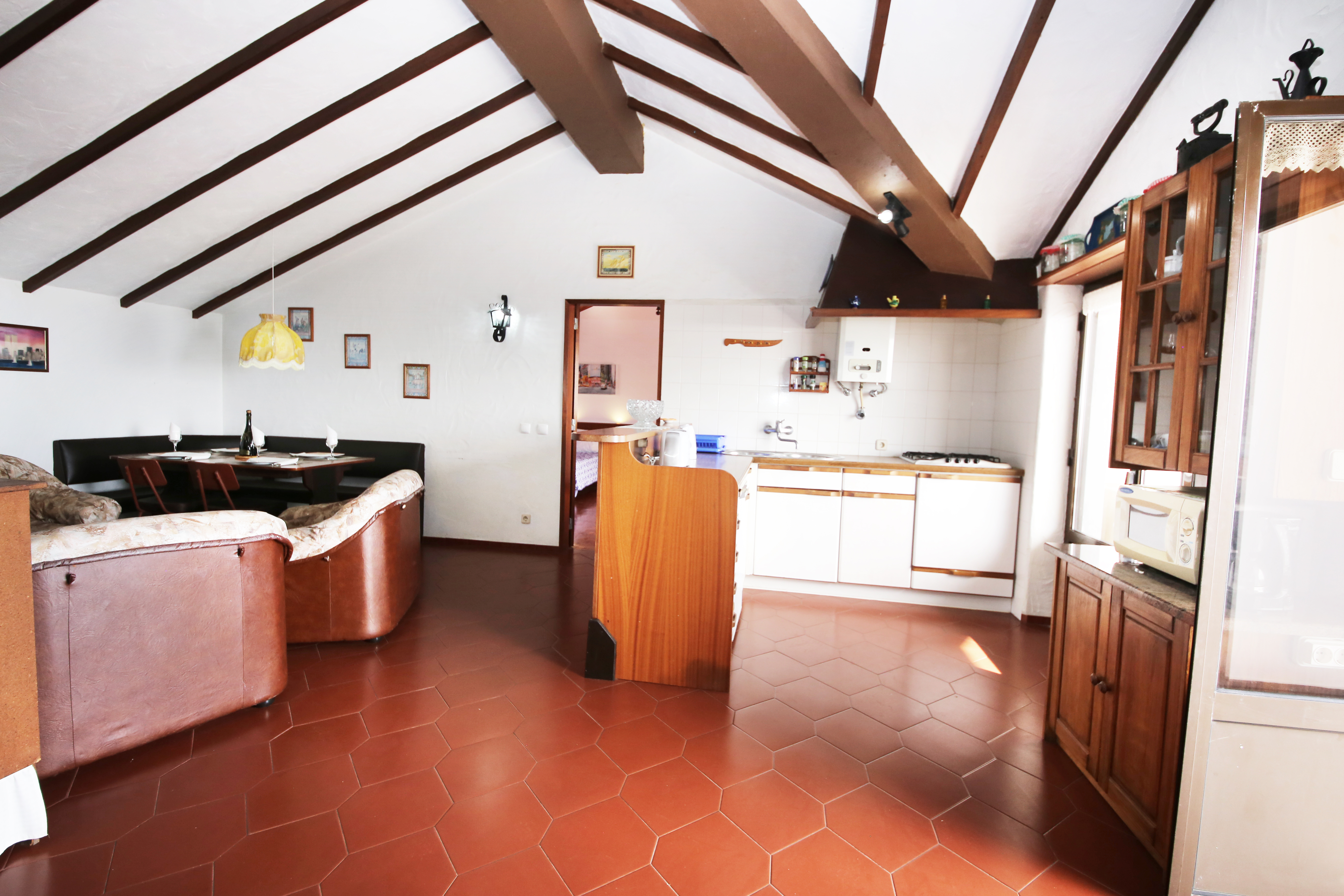 livingroom, open space kitchen